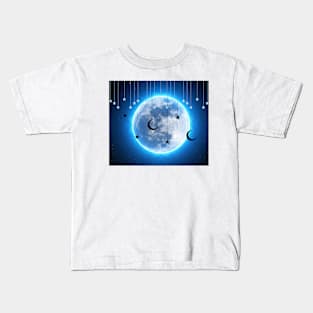 moon and blue stares Kids T-Shirt